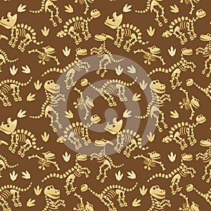 Seamless, Tileable Vector Pattern with Dinosaur Bones