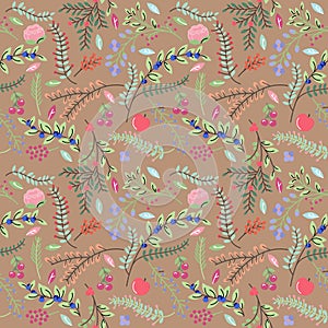 Seamless Tileable Vintage Floral Background Pattern