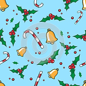 Seamless tiled christmas texture to decorate holiday packages and website backgrounds