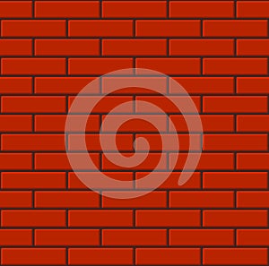 Seamless Tiled Red Brick Wall. Vector