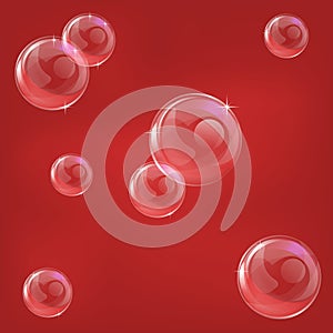 Seamless tiling red bubble background