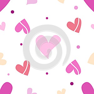 Seamless tiling texture with pink hearts