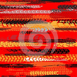 Seamless Tire Tracks Pattern