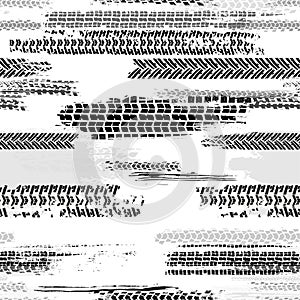 Seamless Tire Tracks Pattern