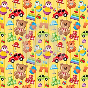 Seamless toys pattern.