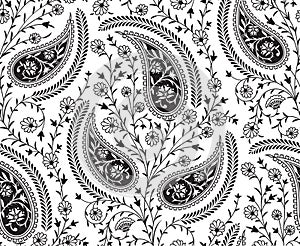 Seamless tradition Indian paisley pattern