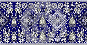 Seamless traditional indian textile floral border design