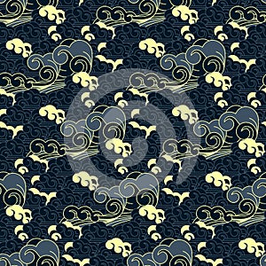 Seamless traditional japanese wave pattern