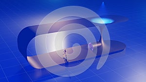 Seamless Transportation Through Wormhole Demonstrated in Motion Graphics, 3D rendering