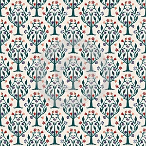 Seamless trees pattern