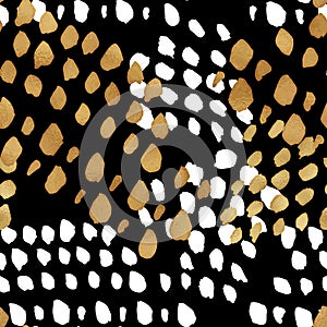 Seamless trendy blog background with handdrawn gold and black in