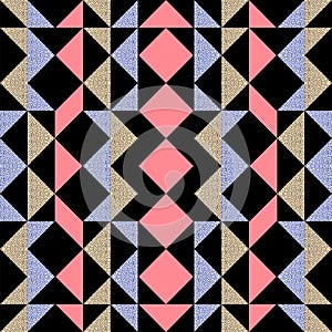 Seamless trendy triangle memphis abstract pattern. Good design for scarf, hijab, and blanket.