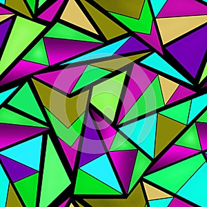 Seamless triangles neon pattern