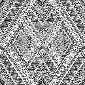 Seamless tribal doddle ethnic pattern.