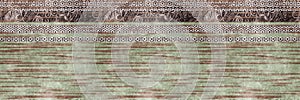 Seamless tribal ethnic stripe grungy border surface pattern design for print