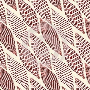 Seamless Tribal Pattern Leaves Skeleton