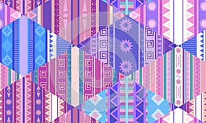 Seamless tribal pattern with native patterns. Patchwork blanket. Vector texture
