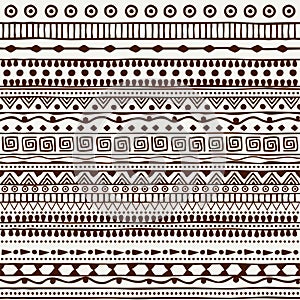 Seamless tribal pattern in the style of a boho. Background African motifs.