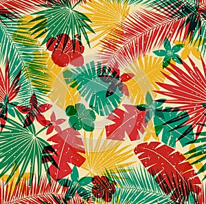 Seamless tropical jungle pattern