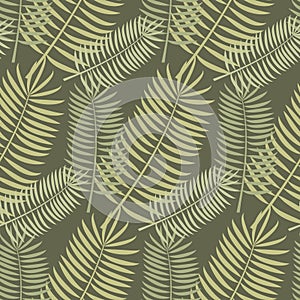 seamless tropical leaf pattern and background vector illustration