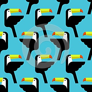 Seamless tropical pattern with birds. Vector.