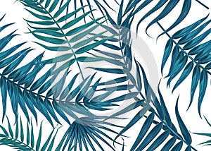 Seamless tropical pattern, exotic background with palm tree branches, leaves, leaf, palm leaves. endless texture