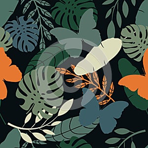 Seamless tropical vector pattern