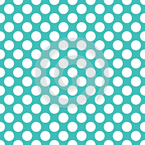 Seamless turquoise polka dots pattern texture background