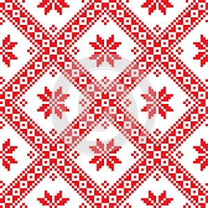 Seamless Ukrainian Slavic folk emboidery pattern