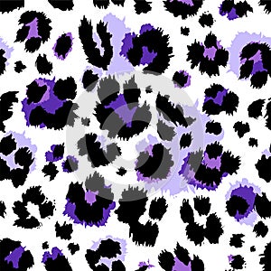 Seamless ultraviolet violet leopard pattern. Vector.