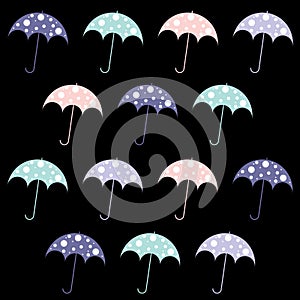 Seamless umbrella pattern. Vector illustration
