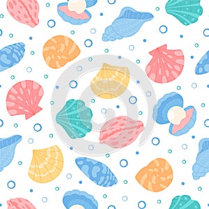 Seamless Underwater Seashell Pattern