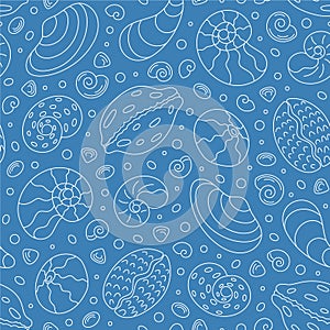 Seamless Underwater Seashell Pattern