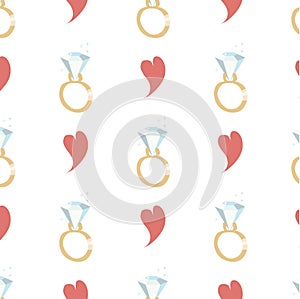 Seamless Valentine background. Tile love pattern. Vector illustrated sweet wrapping paper texture