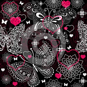 Seamless valentine lacy pattern