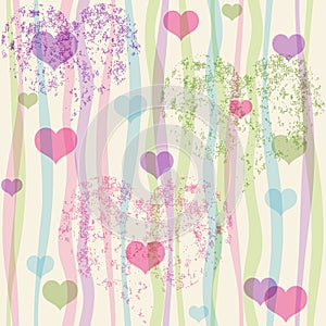 Seamless valentine pastel grunge pattern