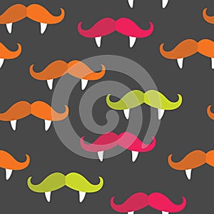 Seamless vampire mustache pattern