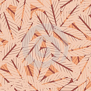 Seamless vecctor pattern with dry autumn leaves