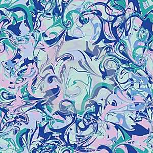 Seamless vector abstract pattern with fluid marbled paint texture in pastel colors