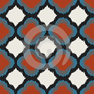 Seamless vector abstract vector pattern with quatrefoils in contasting bold colors