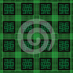 Seamless vector authentic fabric pattern with african adinkra symbols