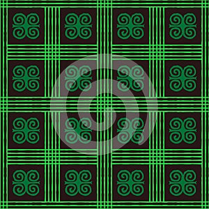 Seamless vector authentic fabric pattern with african adinkra symbols