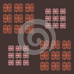 Seamless vector authentic fabric pattern with african adinkra symbols