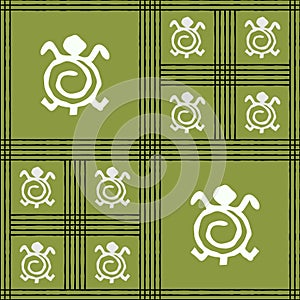 Seamless vector authentic fabric pattern with african adinkra symbols