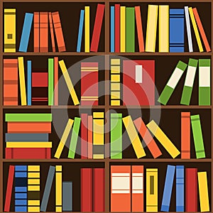 Bookshelves seamless vector background