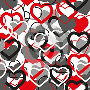 Seamless vector background with decorative hearts. Print. Poster Love. Cloth design, wallpaper.