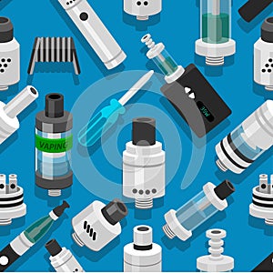 Seamless vector background vaping atomizer electronic cigarette