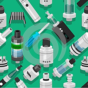 Seamless vector background vaping atomizer electronic cigarette