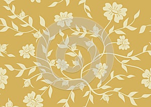 Seamless vector beige floral texture