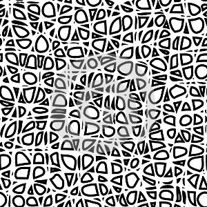 Seamless vector black and white pattern like labyrinth or mosaic